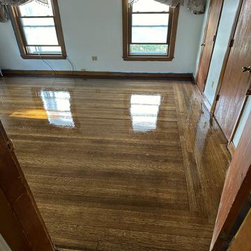 Hardwood floor refinishing project in Quincy, MA - American Builder Hardwood Floor