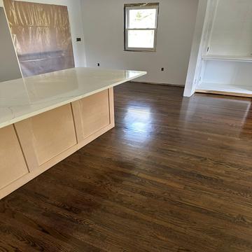 Custom stain hardwood floor refinishing in Hingham, MA - American Builder Hardwood Floor