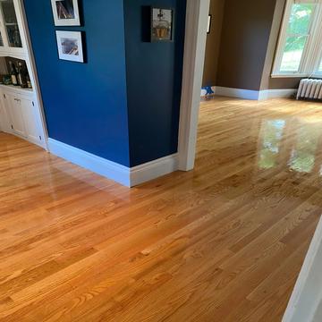 Sanding and Bona finish hardwood floors in Cambridge - American Builder Hardwood Floor