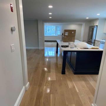 Hardwood floor installation in Braintree, MA single-family home - American Builder Hardwood Floor